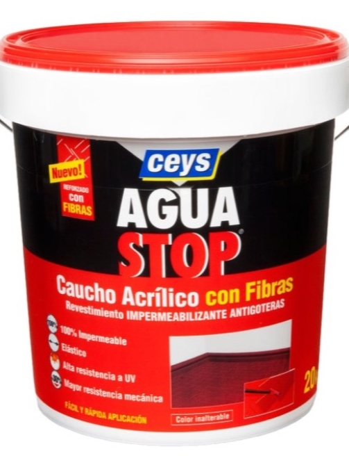 AGUASTOP CAUCHO ACRILICO CON FIBRAS 1KG