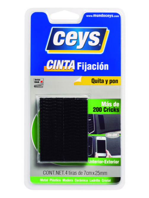 TACKCEYS CRICK NEGRO 4 TIRAS 7CM x 25MM