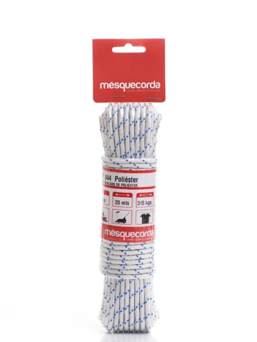 Blister cuerda poliester Blanco-Azul 10 metros