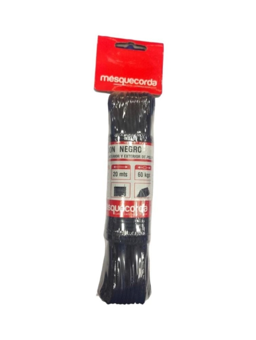 Blíster cuerda trenzada polipropileno negro 20m