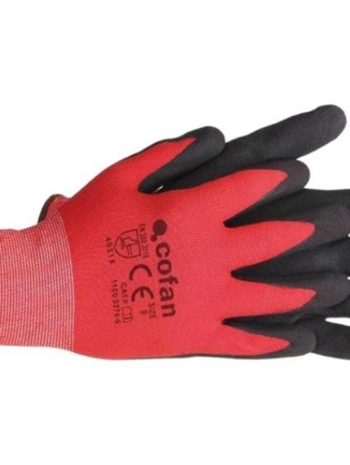 Guante impregnado modelo Sandy Coated rojo/negro