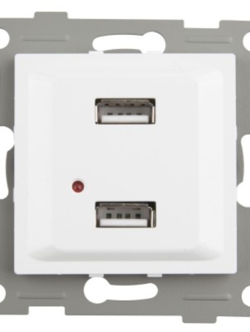 Serie empotrar Onlex blanco doble usb
