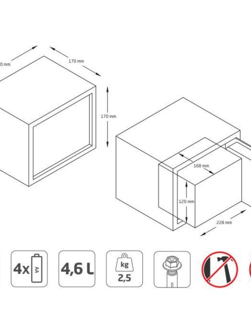 CAJA FUERTE TOP SECURE 31x20x20 GRIS OSCURO