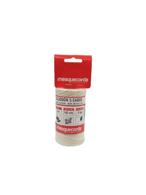 Cuerda algodón 5 cabos bobina 100gr 160 metros