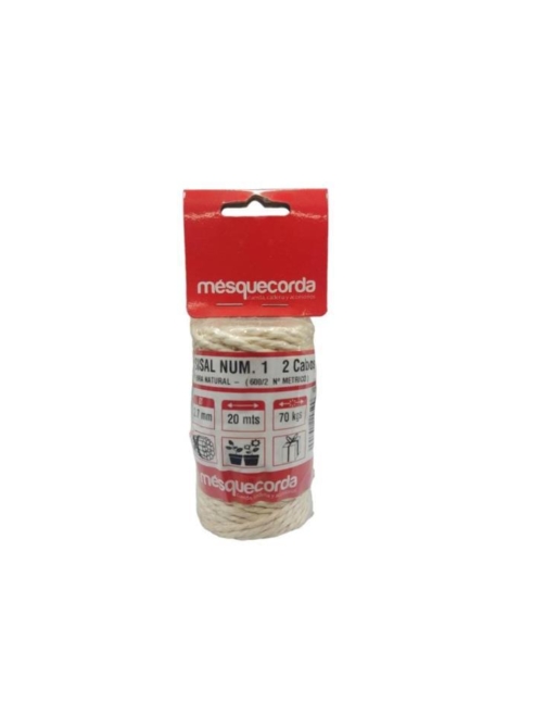 Cuerda sisal 2 cabos Bobina 20 metros