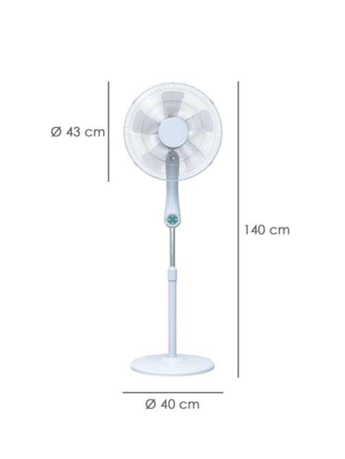 Ventilador Maurer suelo silencioso con mando 55W