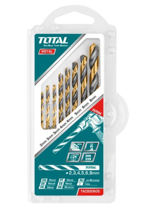 Juego 8 brocas para metal HSS  TACSD0801