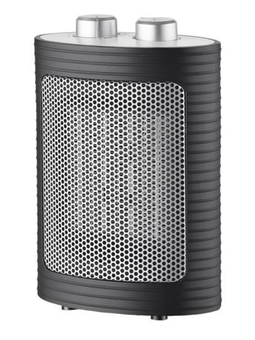 Termoventilador cerámico 1500w negro/plata