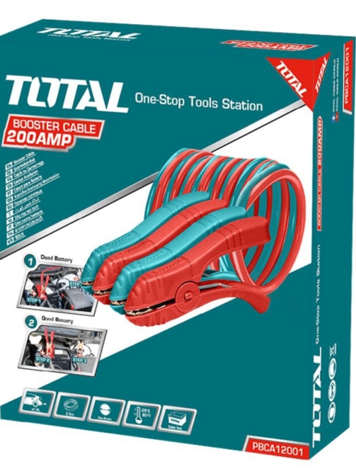 Pinzas con cable para bateria 200A Total