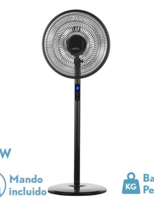 Ventilador de pie Icono Negro 45w con mando