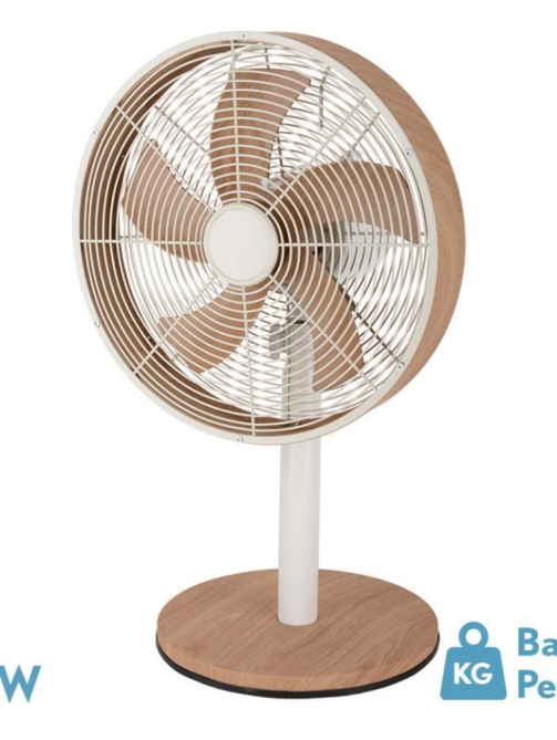 Ventilador de sobremesa 45w Alcañiz Blanco/Haya