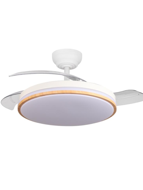Ventilador Dc Relampago 60w Blanco/haya