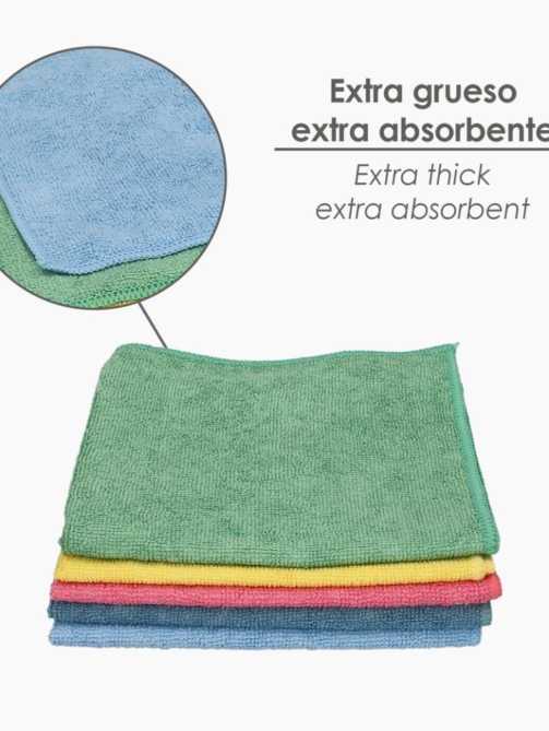 Paño microfibra 35x40  300gms 5 piezas